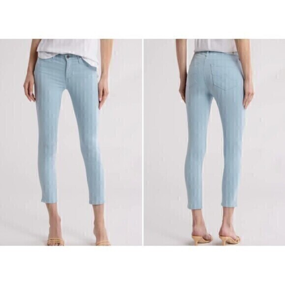 AG Adriano Goldschmied Pants Womens 30R Prima Crop Cigarette Light Blue Skinny - Picture 1 of 15